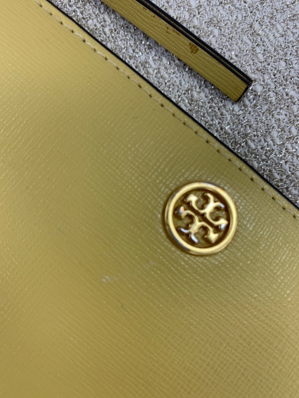 Tory Burch Lemon Saffiano Zip-Around Wallet with Gold Logo - Picture 8 of 8